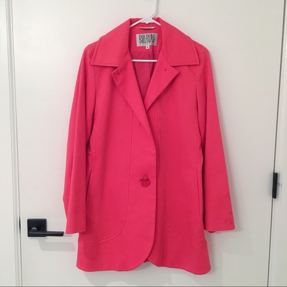 bill blass Jackets & Coats Bright Pink Pea Coat Poshmark